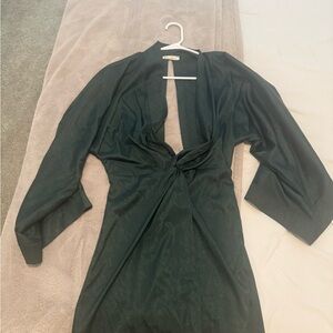 Chic Dark Green Long Sleeve Dress